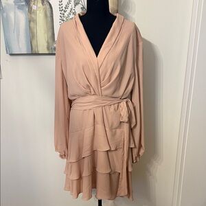 Express Blush Long Sleeve Layered Dress